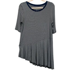 GAP Striped navy blue and White Asymmetrical Dress size S